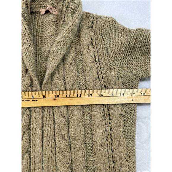 Elsamanda Italy Sweater Open Cardigan Small Brown Loose Cable Knit Soft Long - Picture 8 of 10